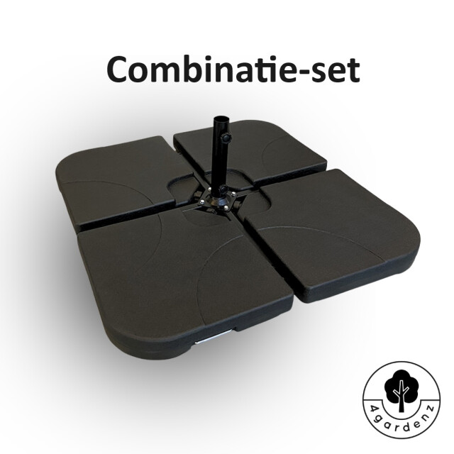 4gardenz ® combinatieset verzwaringsset met parasolvoet kruis vulbaar tot 80 kg 3049017 large