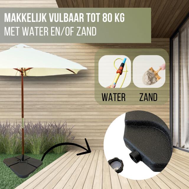 4gardenz ® combinatieset verzwaringsset met parasolvoet kruis vulbaar tot 80 kg 3049017 large