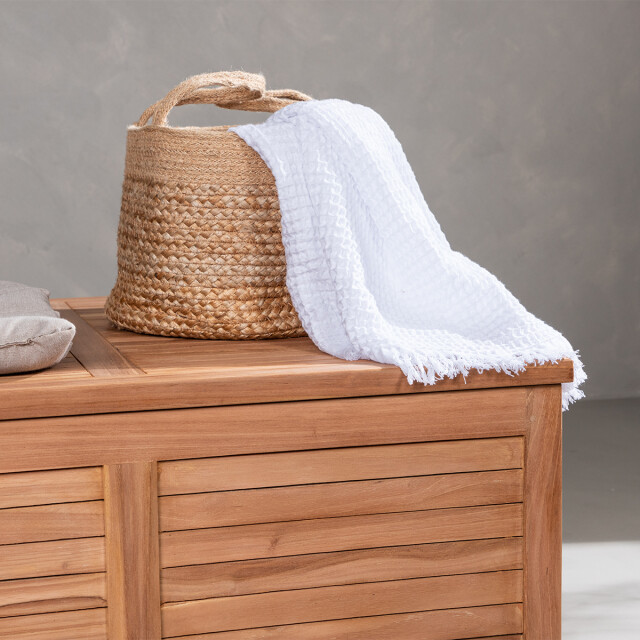Nest Outdoor Dave teakhouten tuinkussen opbergkist naturel 130 x 46 cm 3197021 large