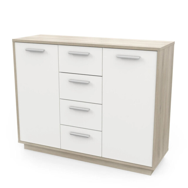 CaliCosy Buffet 2 deuren 4 laden, hout- en witdecor, l113 cm léo 2931889 large