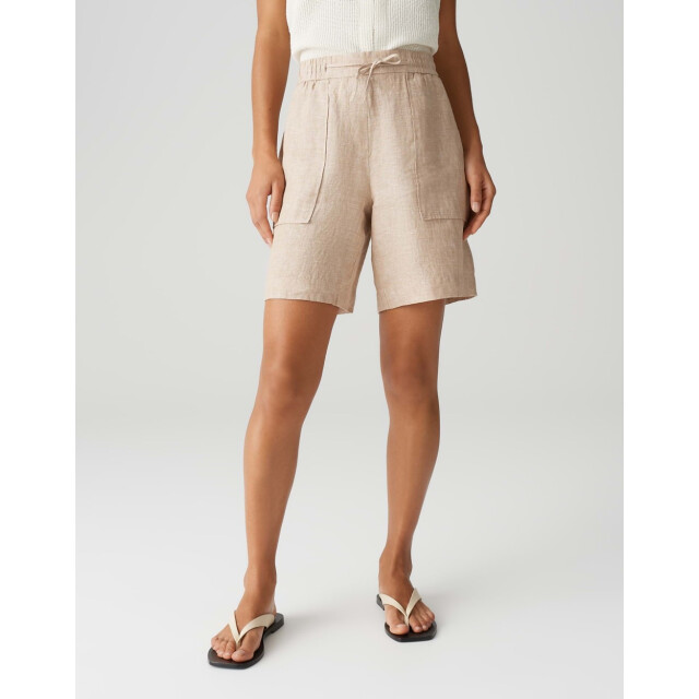 Opus Melane shorts linen 10425613218100 ecru dessin 4159.08.0057 large