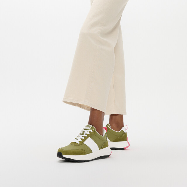 FitFlop F-mode flow sneaker nylon & suede mix IK8 large