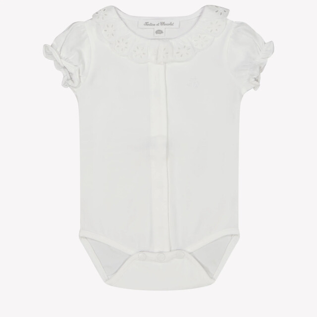 Tartine et Chocolat Baby meisjes rompertje in CA110400125EWHITE large