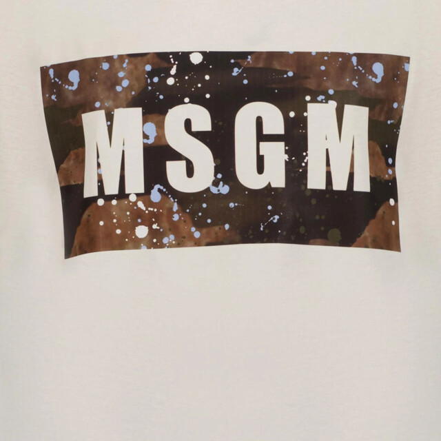 Msgm Kinder jongens t-shirt in S5MSJBTH036013CREMA/CREAM large