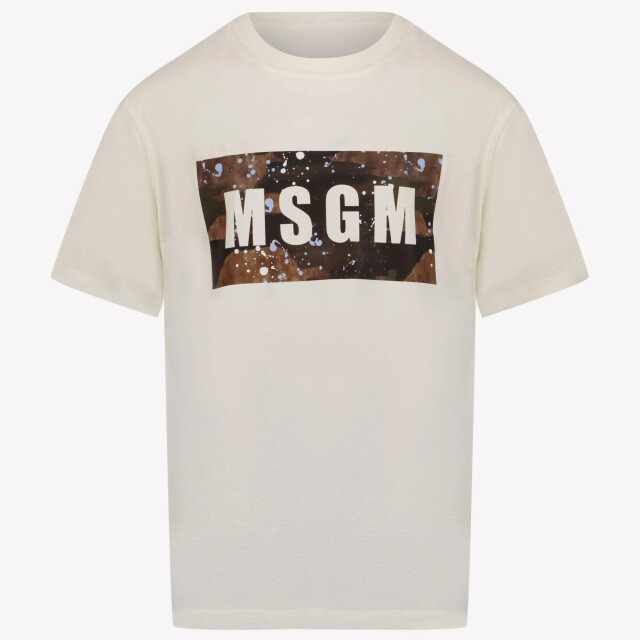 Msgm Kinder jongens t-shirt in S5MSJBTH036013CREMA/CREAM large