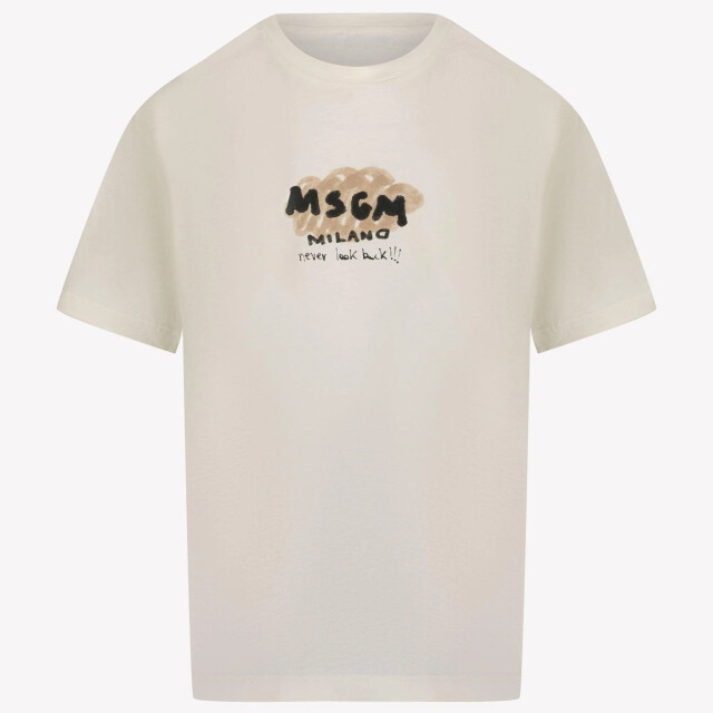 Msgm Kinder jongens t-shirt in S5MSJBTH006013CREMA/CREAM large