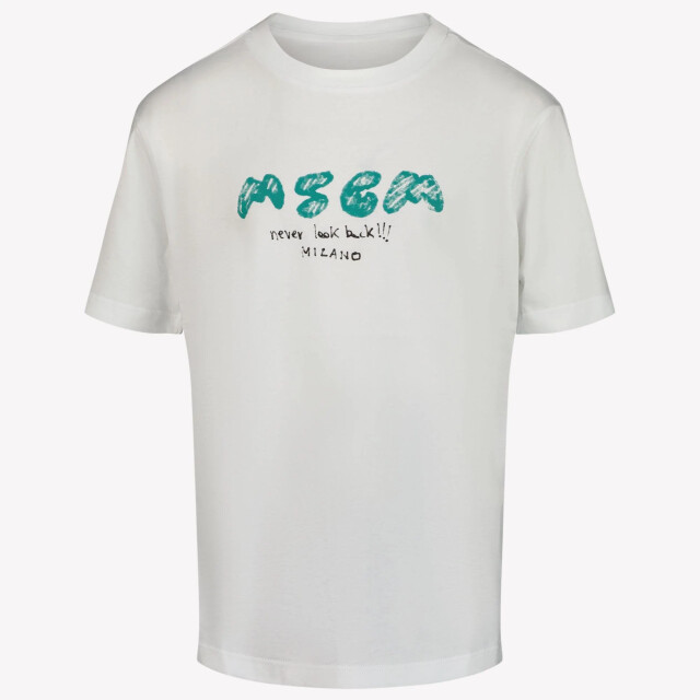 Msgm Kinder jongens t-shirt in S5MSJBTH295001BIANCO/WHITE large