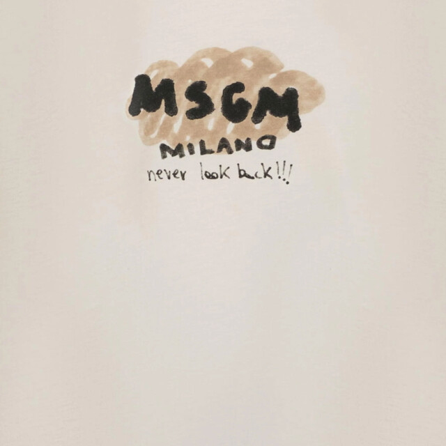 Msgm Kinder jongens t-shirt in S5MSJBTH006013CREMA/CREAM large