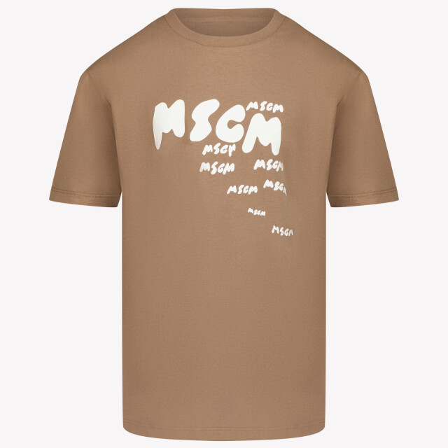 Msgm Kinder jongens t-shirt in S5MSJBTH008MS008CARIBOU/BROWN large