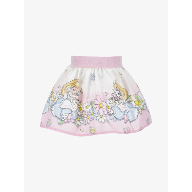 Monnalisa Meisjes rok alice bianco rosa fairytale 31E703-5660-9990 large
