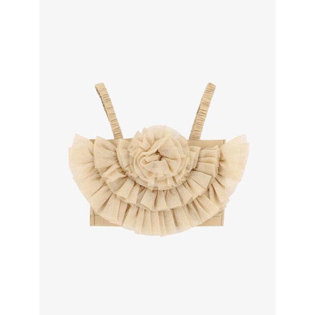 Angels Face Meisjes top rosetta tulle sparkle 61091000-SAND large