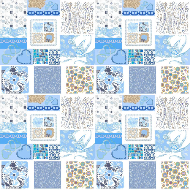 Mucho Gusto ® jurk paros blauw hart elegantie MUCHO GUSTO® Jurk Paros Blauw Hart Elegantie large