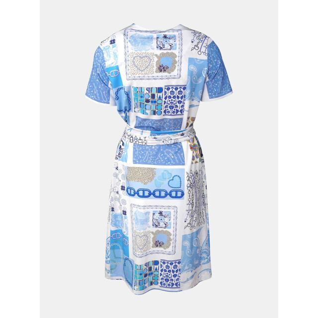 Mucho Gusto ® jurk paros blauw hart elegantie MUCHO GUSTO® Jurk Paros Blauw Hart Elegantie large