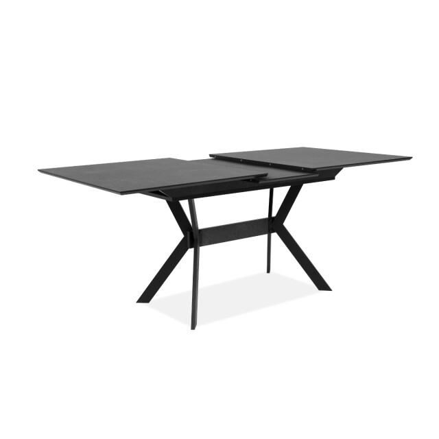 CaliCosy Uitschuifbare eettafel van 160 tot 200 cm, keramisch leisteeneffect en zwart 3197140 large
