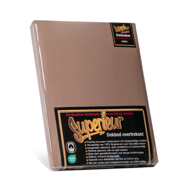 Superieur Dekbedovertrek twin face – / taupe 100% katoen 140x200/220cm 3195217 large