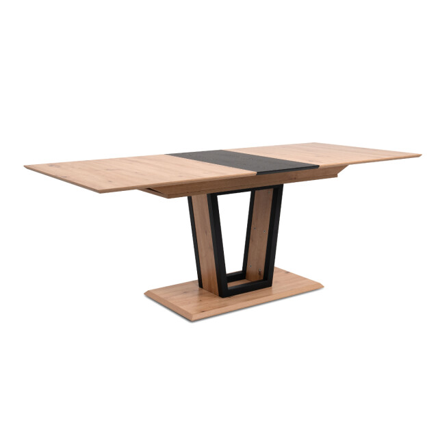 CaliCosy Uitschuifbare eettafel van 160 tot 200 cm, decor artisan eik en zwart soria 3197139 large