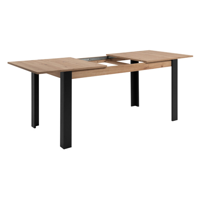 CaliCosy Uitschuifbare eettafel van 150 tot 200 cm, decor artisan eik en zwart tolosa 3197137 large