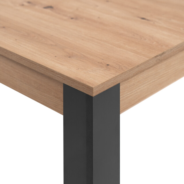 CaliCosy Uitschuifbare eettafel van 150 tot 200 cm, decor artisan eik en zwart tolosa 3197137 large