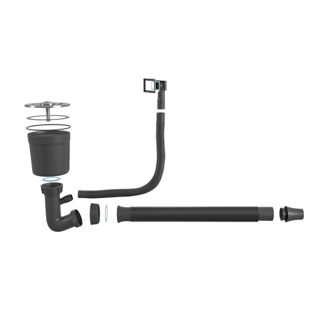 Wasophoogte Spoelbak en siphon module z30 zwart 3197076 large