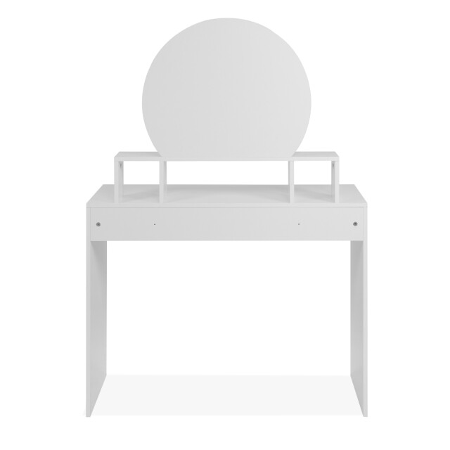 CaliCosy Kaptafel met 1 afgeronde spiegel, 3 bovenste vakken en 1 grote lade, 100 cm 3197154 large