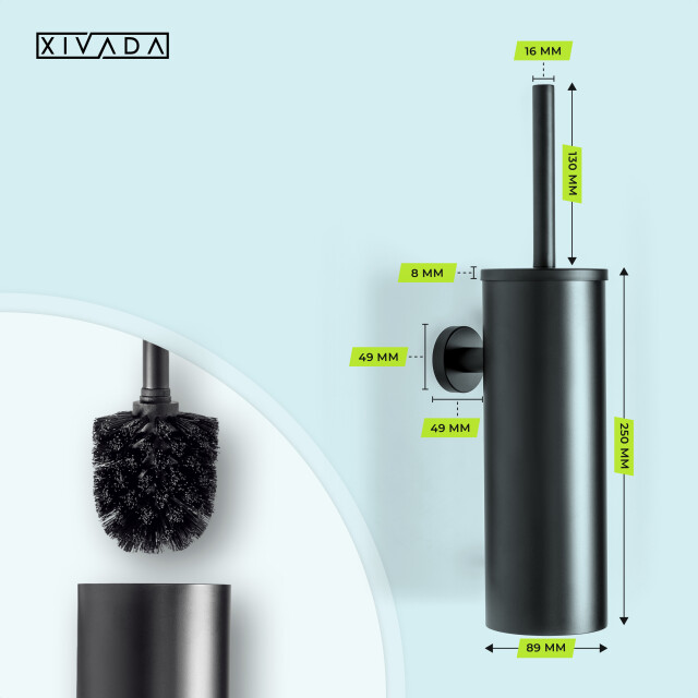 Xivada Toiletset wc rolhouder handdoekhaak toiletborstel - 3195476 large