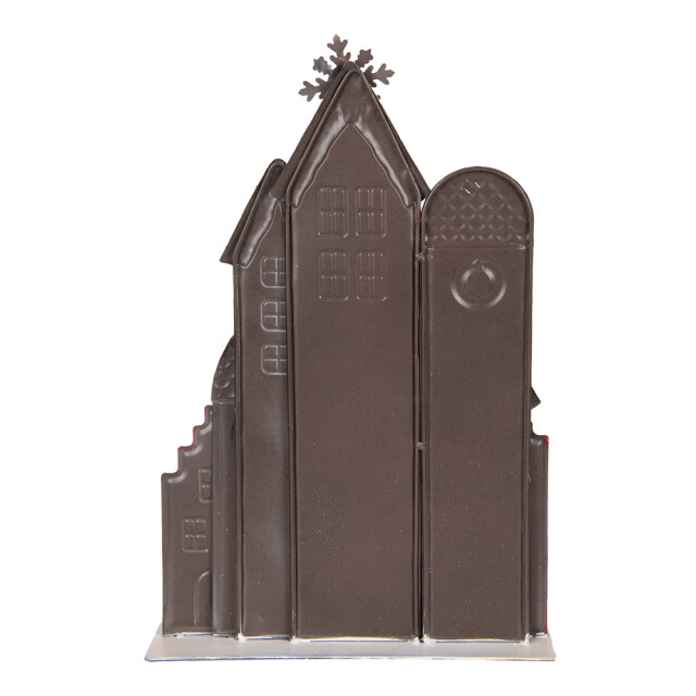 Clayre & Eef Kerstdecoratie beeld huis 30x8x46 cm rood metaal 3197133 large