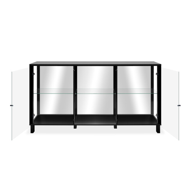 CaliCosy Dressoir met 15 mm kastdikte, glazen zijkanten, spiegel achterwand, 10 cm 3197143 large