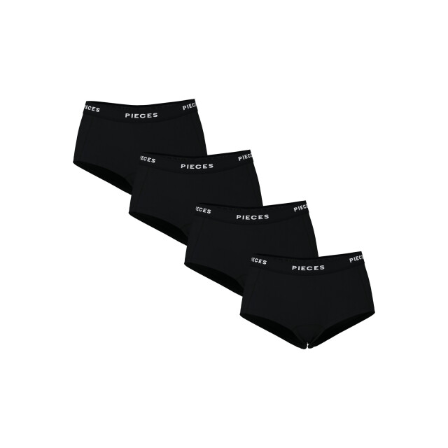 Pieces Dames hipster pclogo 4-pack 17106857-Zwart large