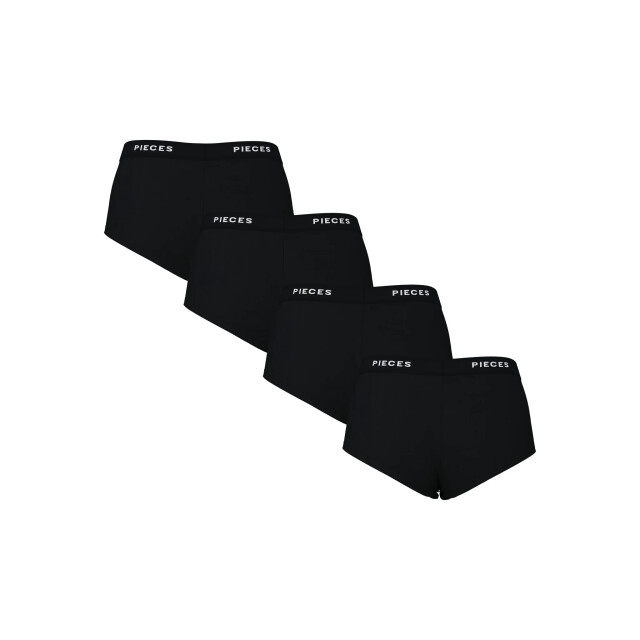 Pieces Dames hipster pclogo 4-pack 17106857-Zwart large