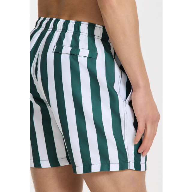 Shiwi Heren zwemshort broad stripe donkergroen/wit 1441100200-7835 large