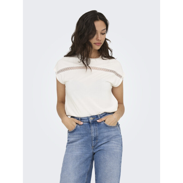Only Onlfree life batsleeve o-neck mix topjrs off-white 4382.02.0135 large