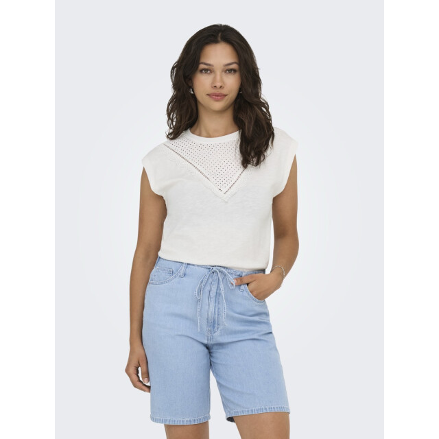 Only Onldelia sl o-neck mix top box jrs off-white 4382.02.0133 large