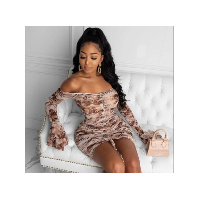 The Dezzy Factory Off shoulder jurk | printed 240134-1 large
