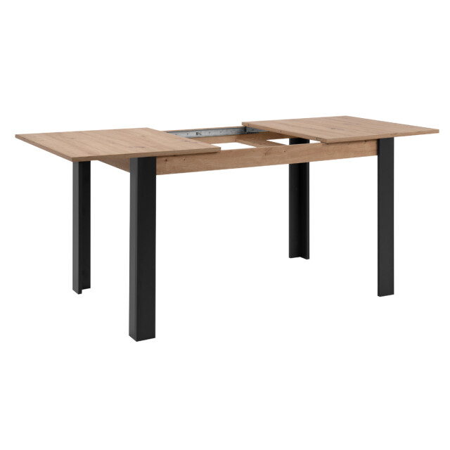 CaliCosy Uitschuifbare eettafel van 100 tot 150 cm, decor artisan eik en zwart tolosa 3197151 large