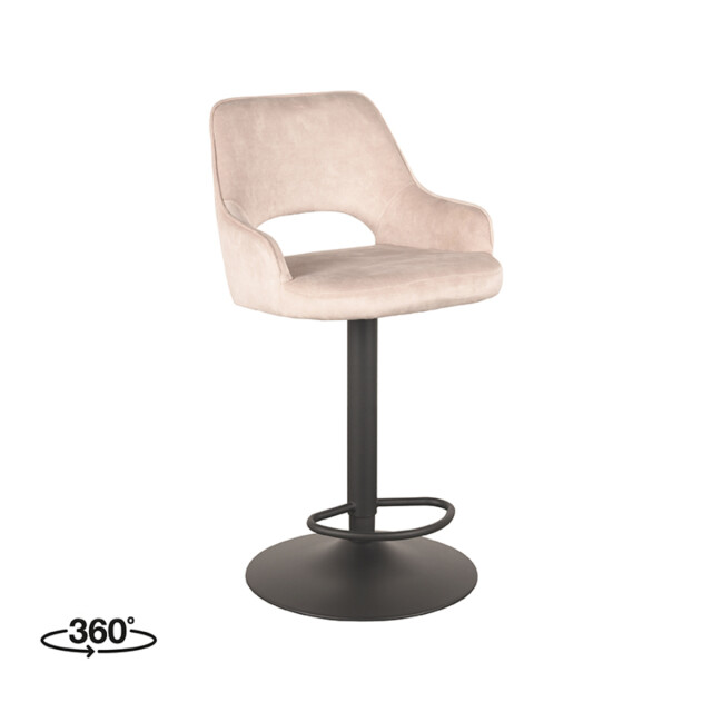 Label51 Barkruk fer naturel velours 47 x 45cm set van 2 3183674 large