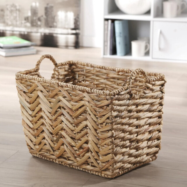 CaliCosy Hoge mand van waterhyacint l46cm x h32 cm 2938179 large