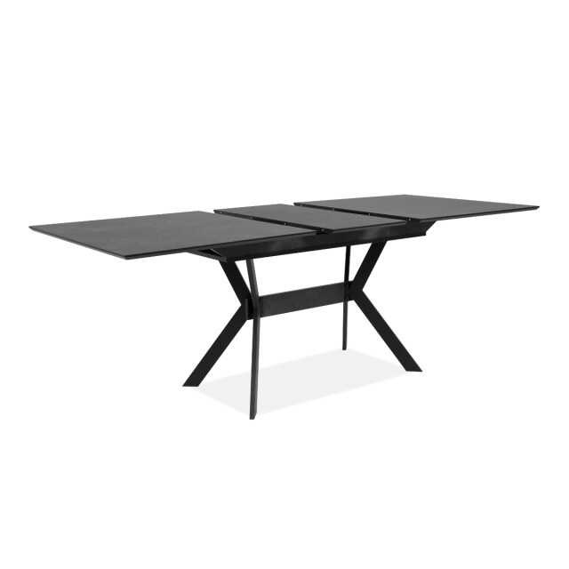 CaliCosy Uitschuifbare eettafel van 160 tot 200 cm, keramisch leisteeneffect en zwart 3197140 large