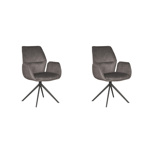 Label51 Eetkamerstoel mellow antraciet cosmo 63 x 58cm set van 2 3183655 large