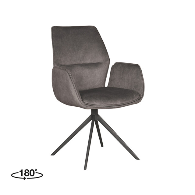 Label51 Eetkamerstoel mellow antraciet cosmo 63 x 58cm set van 2 3183655 large