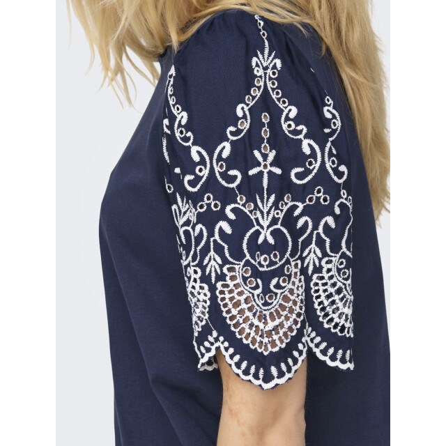 Jacqueline de Yong Jdyoma broderie anglaise top jrs navy 4339.37.0043 large