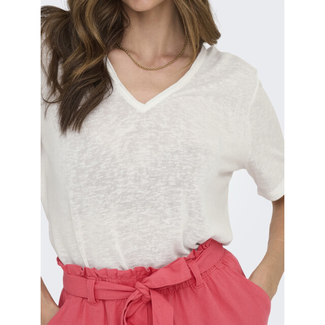 Jacqueline de Yong Jdycamille ss v-neck glitter top j off-white 4339.02.0050 large