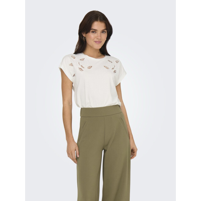 Jacqueline de Yong Jdyrose ss o-neck emb top off-white 4339.02.0072 large