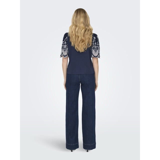 Jacqueline de Yong Jdyoma broderie anglaise top jrs navy 4339.37.0043 large