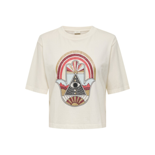 Jacqueline de Yong Jdycarla ss washed print top jrs off-white 4339.02.0055 large