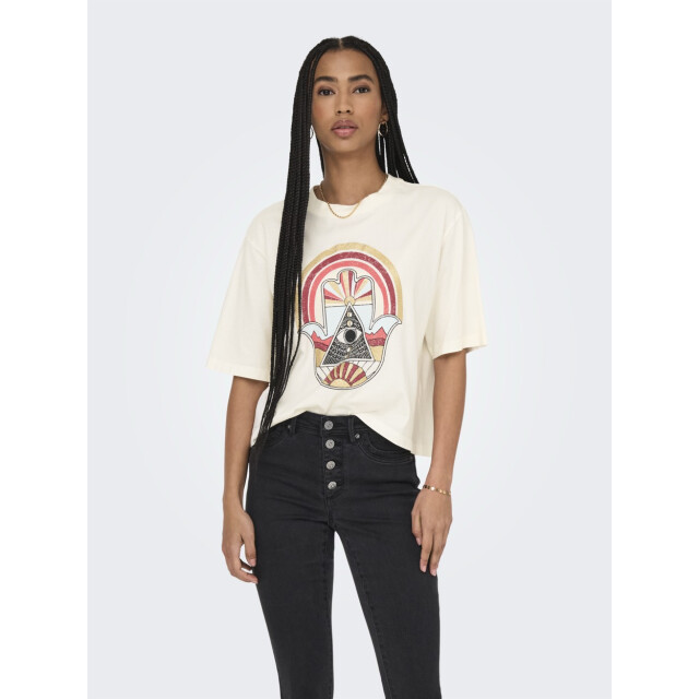 Jacqueline de Yong Jdycarla ss washed print top jrs off-white 4339.02.0055 large