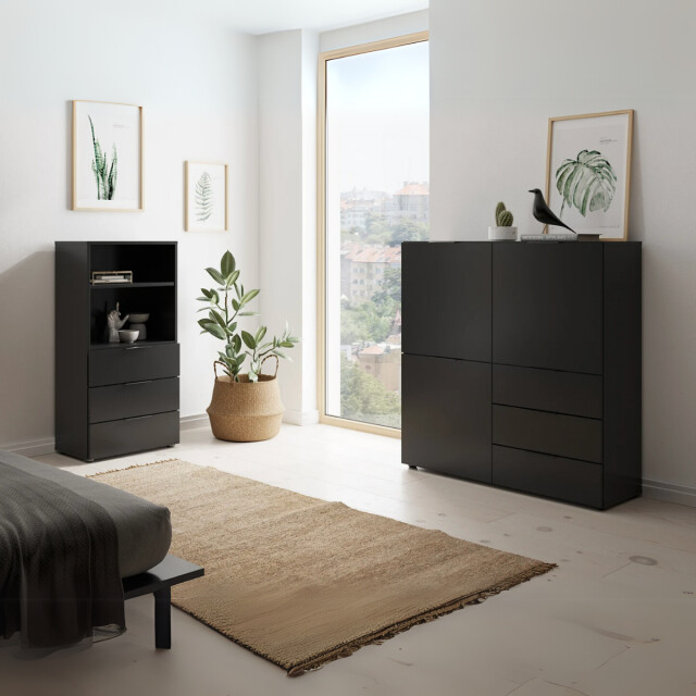 CaliCosy Ladenkast 3 lades 2 open nissen zwart l50 cm donker 2929819 large