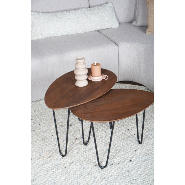 Home67 Salontafel fabio espresso mangohout set van 2 3195664 large
