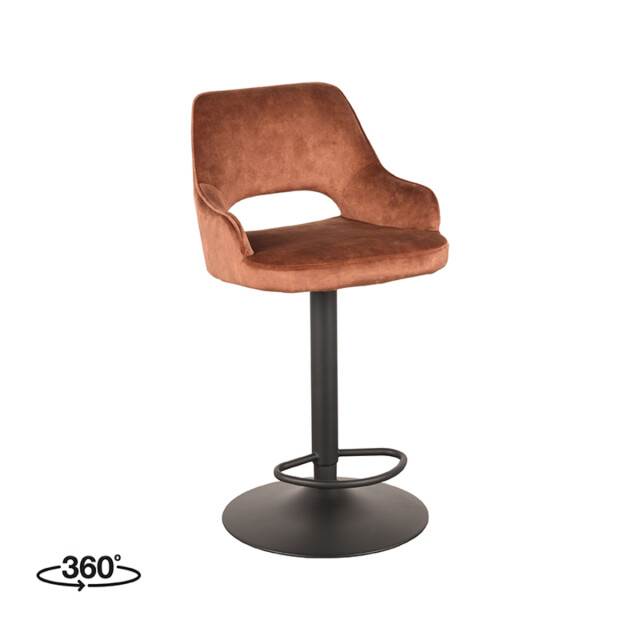Label51 Barkruk fer rust velours 47 x 45cm set van 2 3183668 large