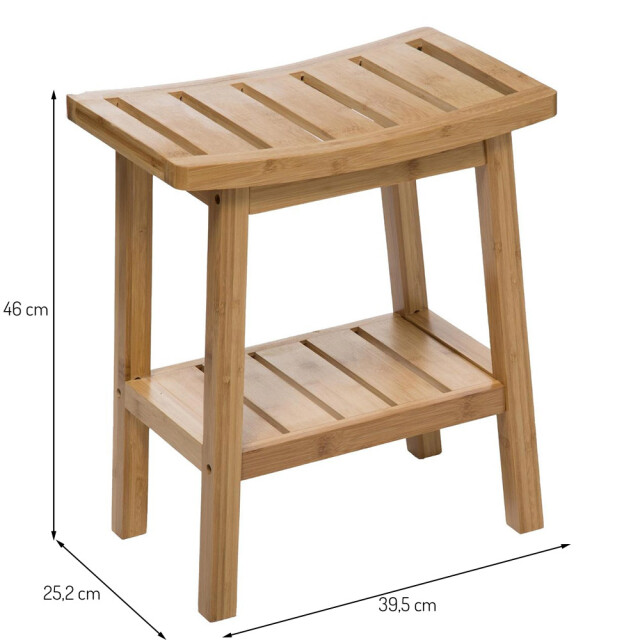 Casa di Elturo Bamboe badkamerkrukje met opbergrek douchekruk l39,5 x b25 x h46 cm 2780326 large
