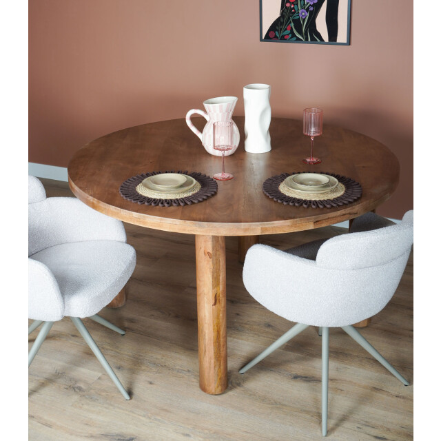 Home67 Eettafel tias ø140 cm mangohout 3196013 large